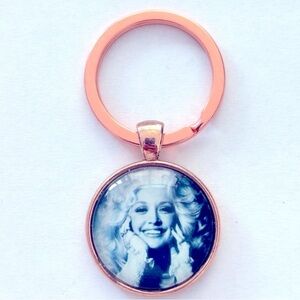 Dolly Parton Rose Gold Colour Handmade Keychain, NWT